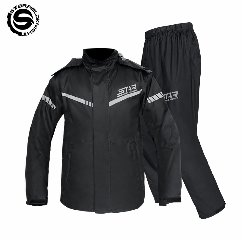 Fishing Rain Suit - SFK Zwarte Motorrijder Regenjas Regenbroek 2-delig
