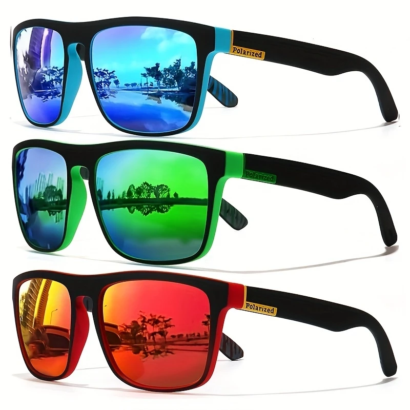 Fishing Sunglasses Polarized - 1/3PCS Vintage vierkante high-end zonnebril voor