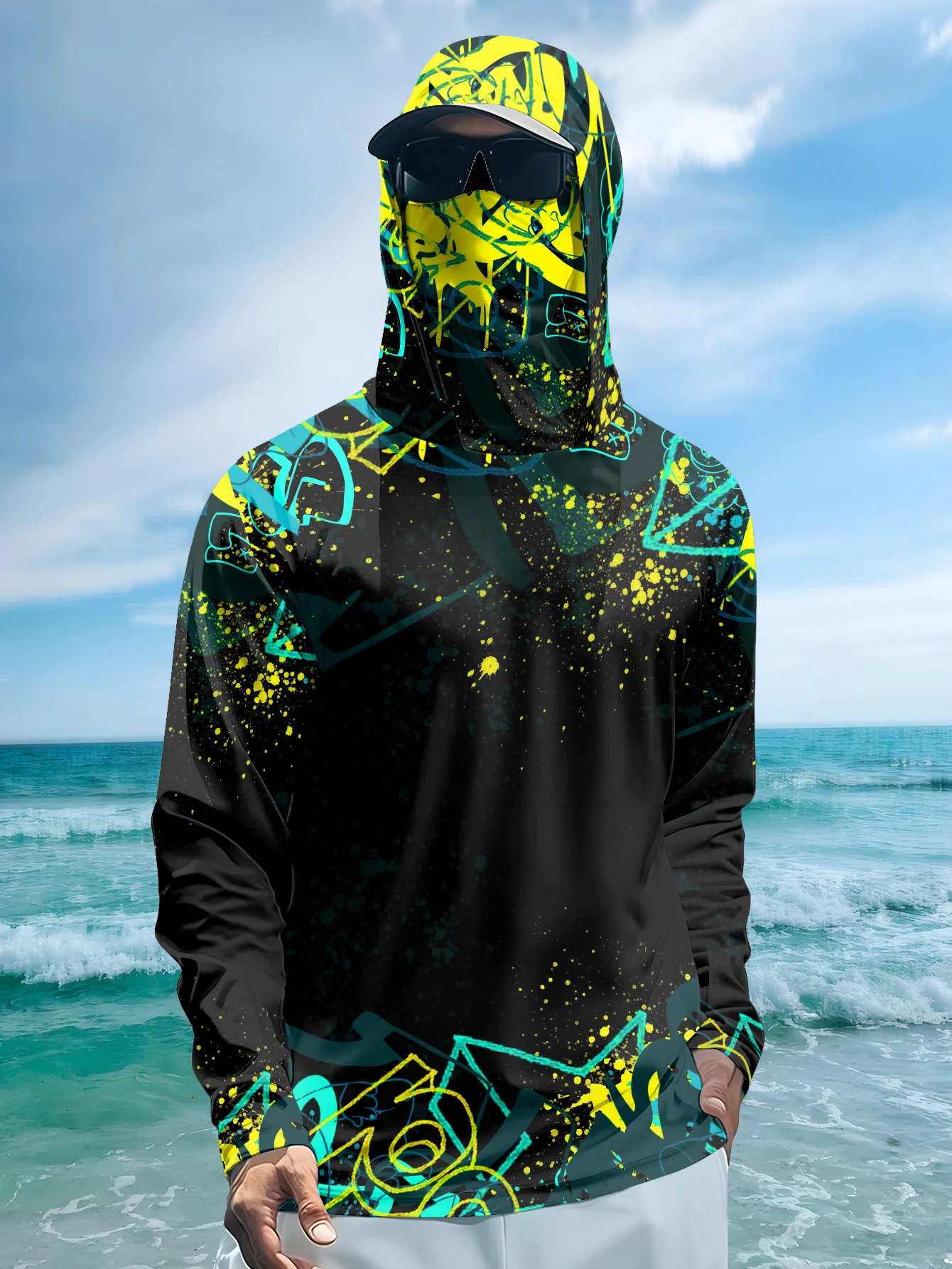 Heren UPF50+ vishoodie met gez - Fishing Mask Sun Protection recensie en prijs